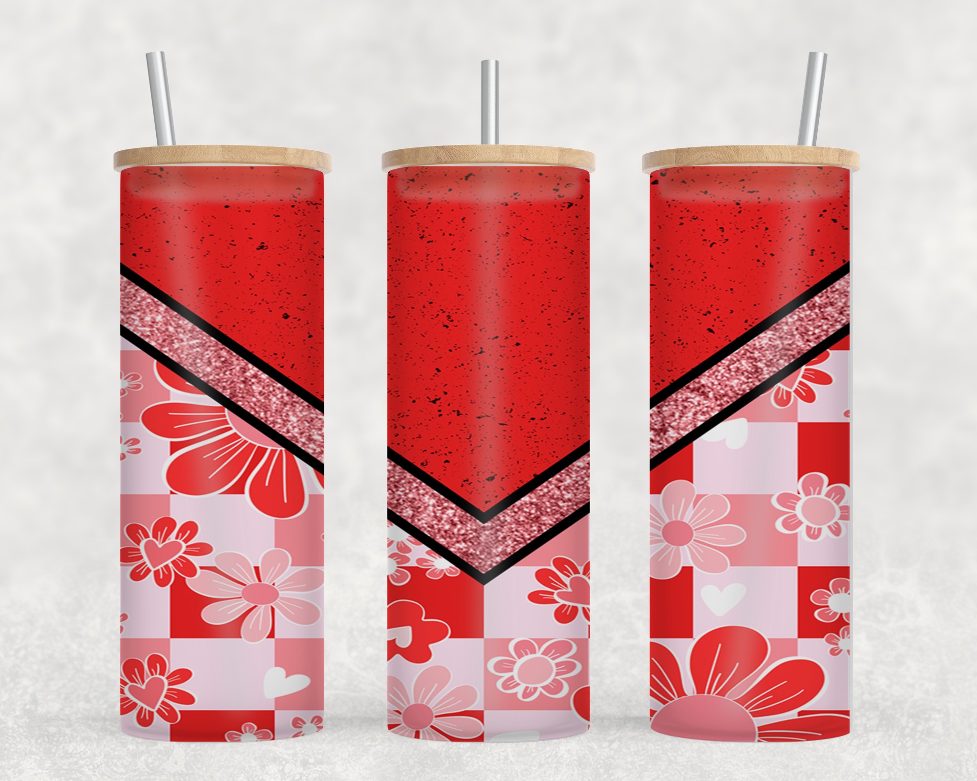 Retro Red Vee Flower-10607